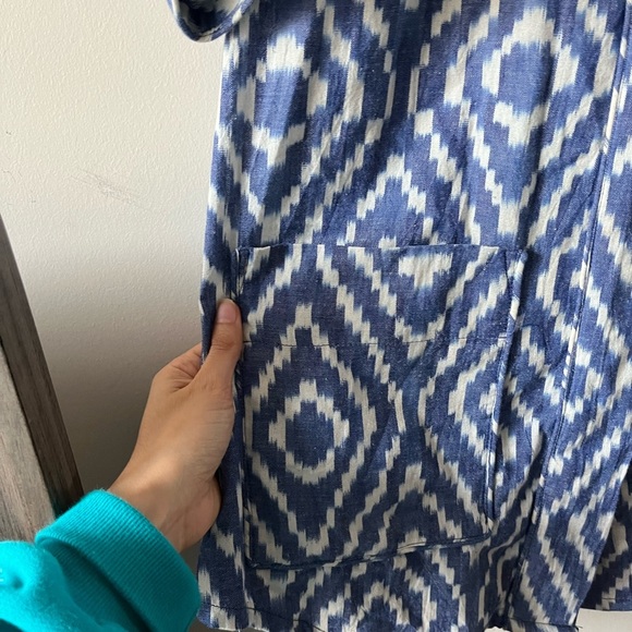 MIRTH Handmade Collection Blue and White Patterned Tunic Top Cotton - XS - Picture 4 of 10